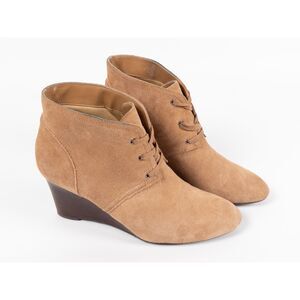 Lauren Ralph Lauren Boots Women's Tamia Wedge Ankle Bootie Brown Suede Size 8B